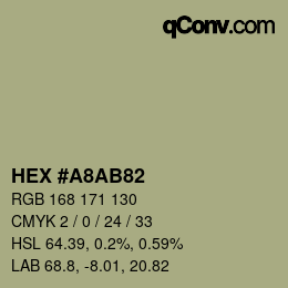 Farbcode: HEX #A8AB82 | qconv.com