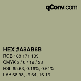 Color code: HEX #A8AB8B | qconv.com