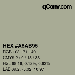 Color code: HEX #A8AB95 | qconv.com