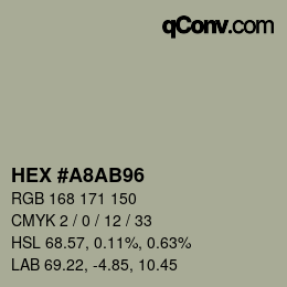 カラーコード: HEX #A8AB96 | qconv.com