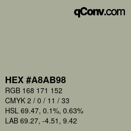 Color code: HEX #A8AB98 | qconv.com