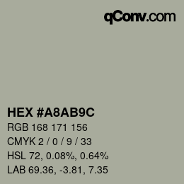 颜色代码: HEX #A8AB9C | qconv.com