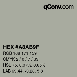 カラーコード: HEX #A8AB9F | qconv.com