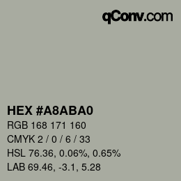 Color code: HEX #A8ABA0 | qconv.com