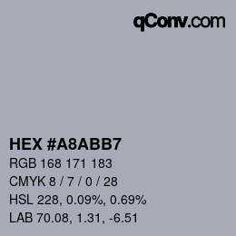 Color code: HEX #A8ABB7 | qconv.com