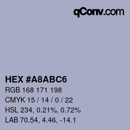 Color code: HEX #A8ABC6 | qconv.com