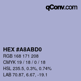 カラーコード: HEX #A8ABD0 | qconv.com