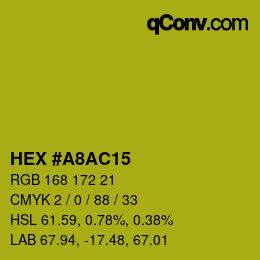 Color code: HEX #A8AC15 | qconv.com