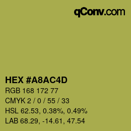 Farbcode: HEX #A8AC4D | qconv.com