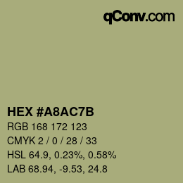 カラーコード: HEX #A8AC7B | qconv.com