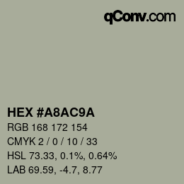 Farbcode: HEX #A8AC9A | qconv.com