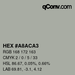 Color code: HEX #A8ACA3 | qconv.com