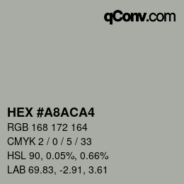 颜色代码: HEX #A8ACA4 | qconv.com