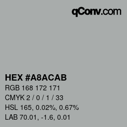 Color code: HEX #A8ACAB | qconv.com