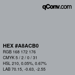 Color code: HEX #A8ACB0 | qconv.com