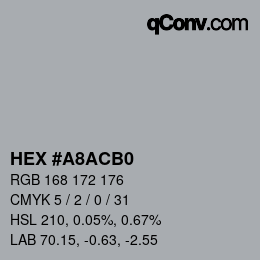カラーコード: HEX #A8ACB0 | qconv.com