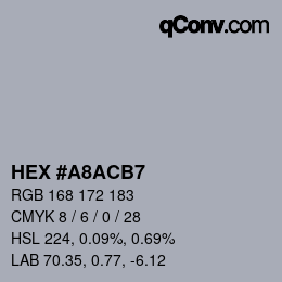 Color code: HEX #A8ACB7 | qconv.com