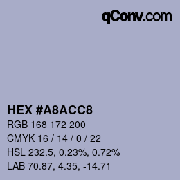 Farbcode: HEX #A8ACC8 | qconv.com