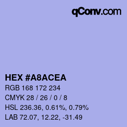 カラーコード: HEX #A8ACEA | qconv.com