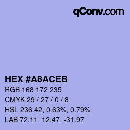 カラーコード: HEX #A8ACEB | qconv.com