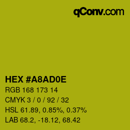 Color code: HEX #A8AD0E | qconv.com