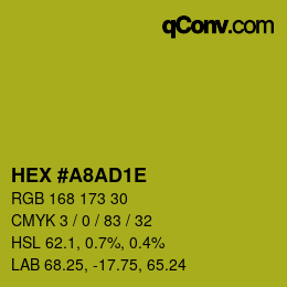 Color code: HEX #A8AD1E | qconv.com