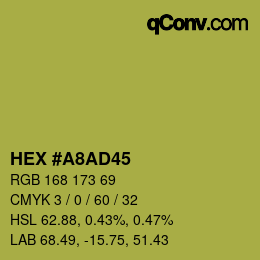 カラーコード: HEX #A8AD45 | qconv.com