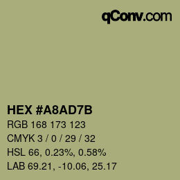 颜色代码: HEX #A8AD7B | qconv.com