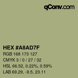 颜色代码: HEX #A8AD7F | qconv.com