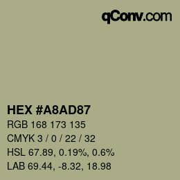 カラーコード: HEX #A8AD87 | qconv.com