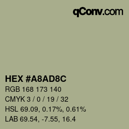 カラーコード: HEX #A8AD8C | qconv.com