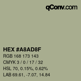 颜色代码: HEX #A8AD8F | qconv.com