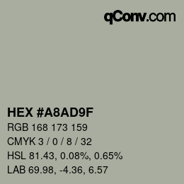 カラーコード: HEX #A8AD9F | qconv.com