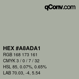 颜色代码: HEX #A8ADA1 | qconv.com