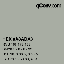 カラーコード: HEX #A8ADA3 | qconv.com