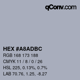 カラーコード: HEX #A8ADBC | qconv.com
