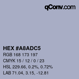 颜色代码: HEX #A8ADC5 | qconv.com