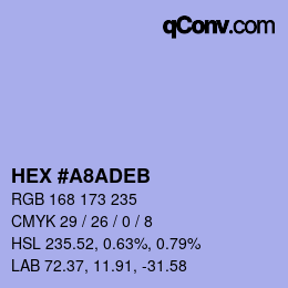 カラーコード: HEX #A8ADEB | qconv.com