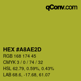 Color code: HEX #A8AE2D | qconv.com