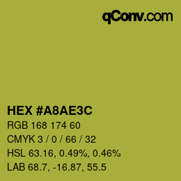 颜色代码: HEX #A8AE3C | qconv.com