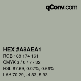 カラーコード: HEX #A8AEA1 | qconv.com