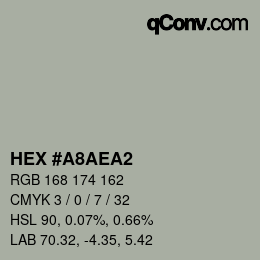 Color code: HEX #A8AEA2 | qconv.com