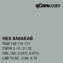 カラーコード: HEX #A8AEAB | qconv.com