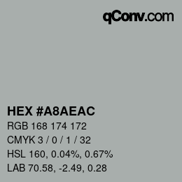 Color code: HEX #A8AEAC | qconv.com