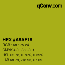 Color code: HEX #A8AF18 | qconv.com