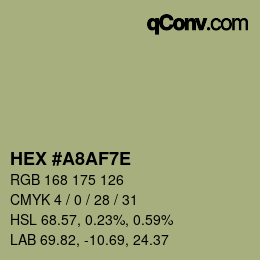 カラーコード: HEX #A8AF7E | qconv.com