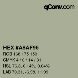 カラーコード: HEX #A8AF96 | qconv.com