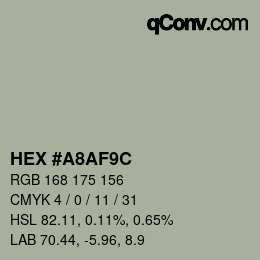 Farbcode: HEX #A8AF9C | qconv.com