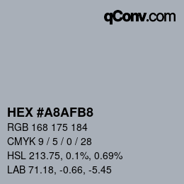カラーコード: HEX #A8AFB8 | qconv.com