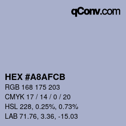 カラーコード: HEX #A8AFCB | qconv.com
